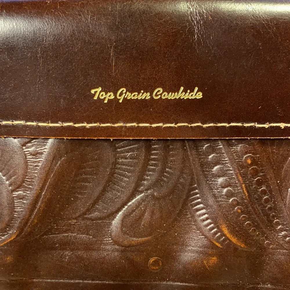 Handmade top grain cowhide long wallet